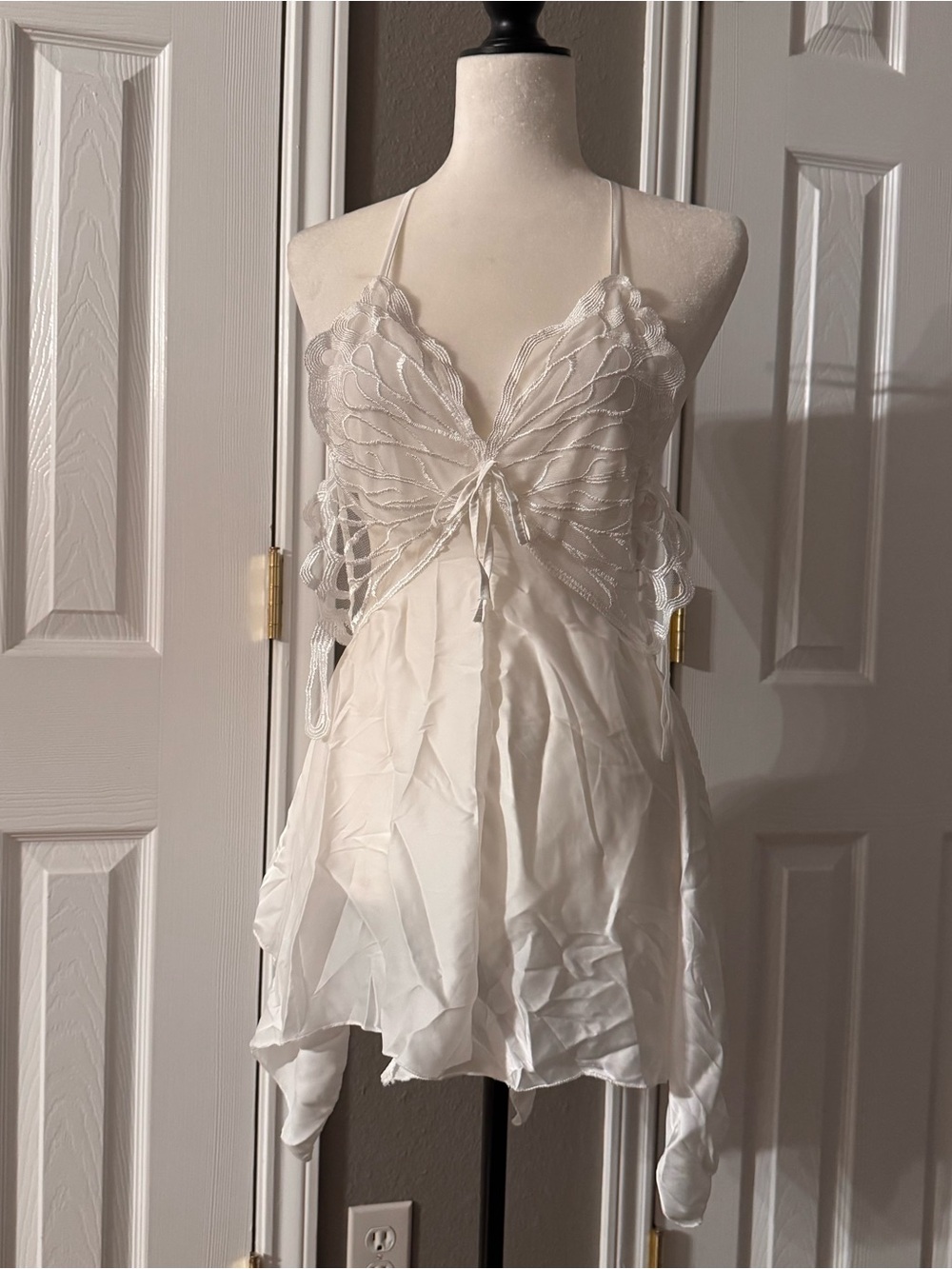 Delicate White Lace Babydoll Chemise